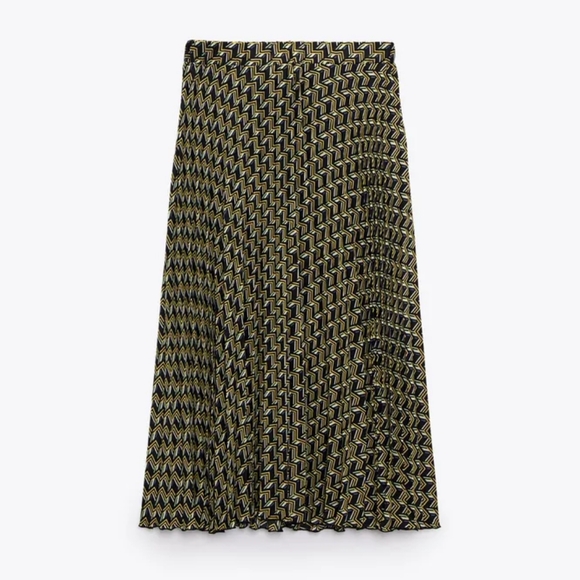 New Zara Geometric Printed Midi Skirt - 2492/051 - Picture 1 of 6